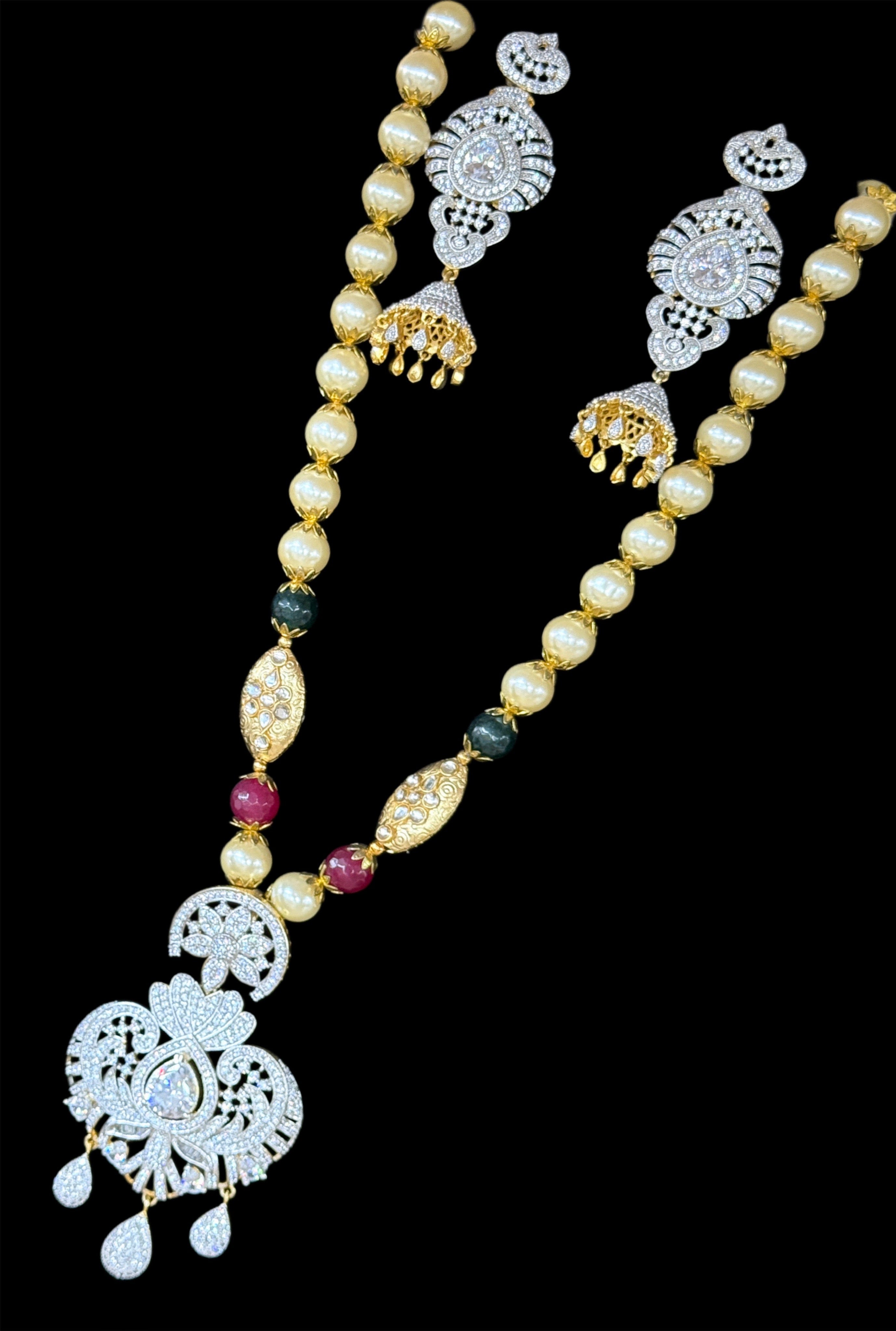 Pearl & Ruby Accented Kundan Set