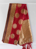 Royal Red Banarasi Silk Dupatta with Gold Zari Weave
