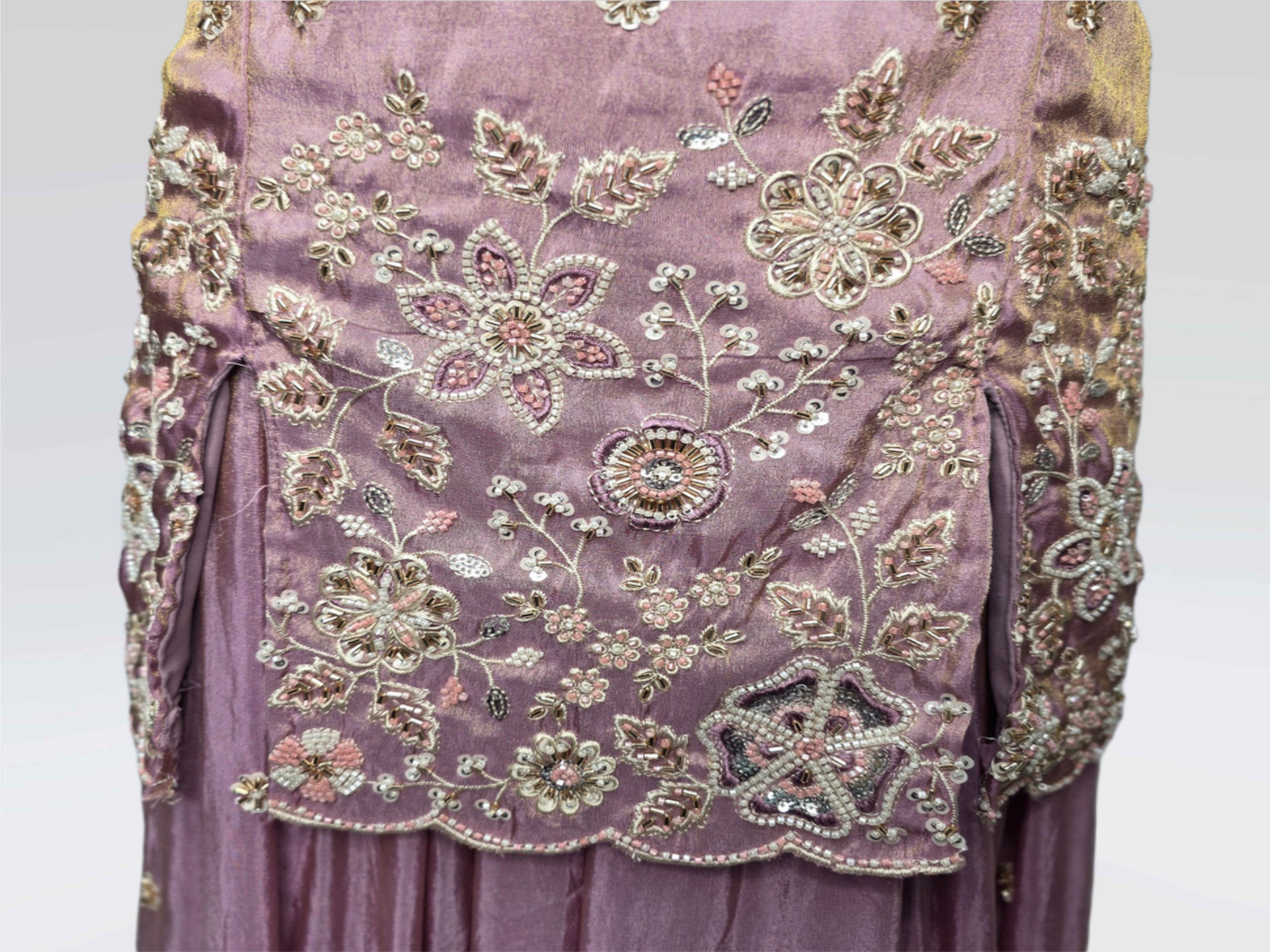 Elegant Lavender Embroidered Sharara Set