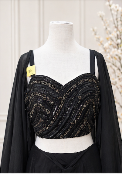 black lehnga dress
