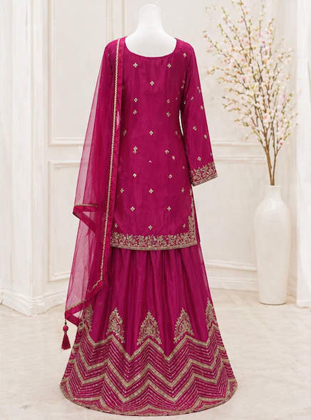 FUSCHIA LEHNGA SUIT